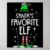 Christmas Santas Favorite Elf Xmas Matching Kids M Poster (Voorkant)