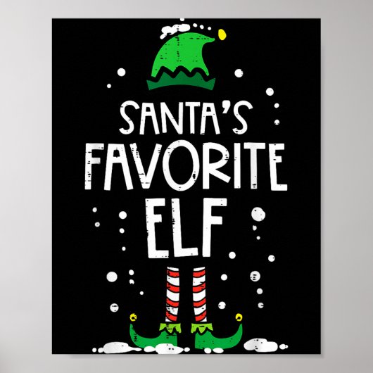 Christmas Santas Favorite Elf Xmas Matching Kids M Poster (Voorkant)