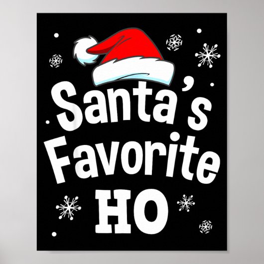 Christmas Santa's Favorite Ho Shirt, Adult Naughty Poster (Voorkant)