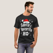 Christmas Santa's Favorite Ho Shirt, Adult Naughty T-shirt (Voorkant volledig)