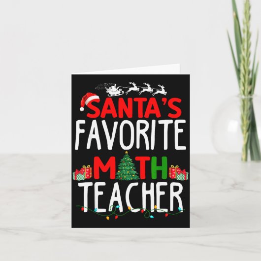 Christmas Santa's Favorite Math Teacher Mathematic Kaart (Voorkant)
