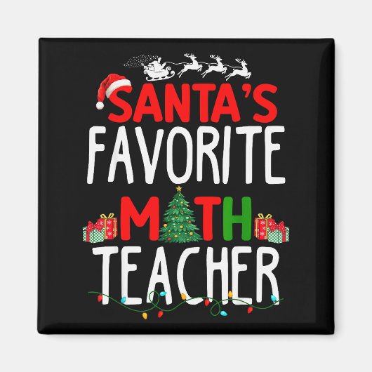 Christmas Santa's Favorite Math Teacher Mathematic Magneet (Voorkant)
