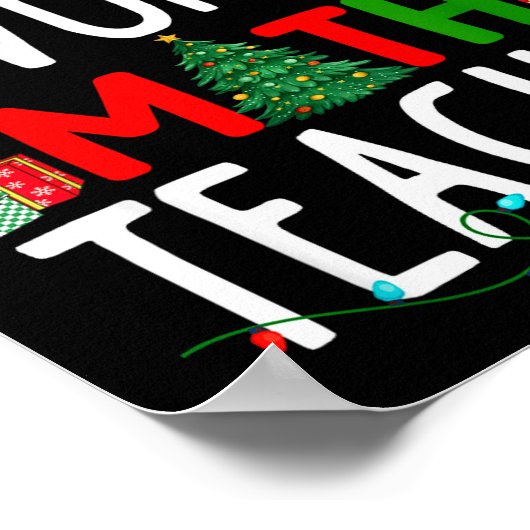 Christmas Santa's Favorite Math Teacher Mathematic Poster (Hoek)