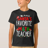 Christmas Santa's Favorite Math Teacher Mathematic T-shirt (Voorkant)