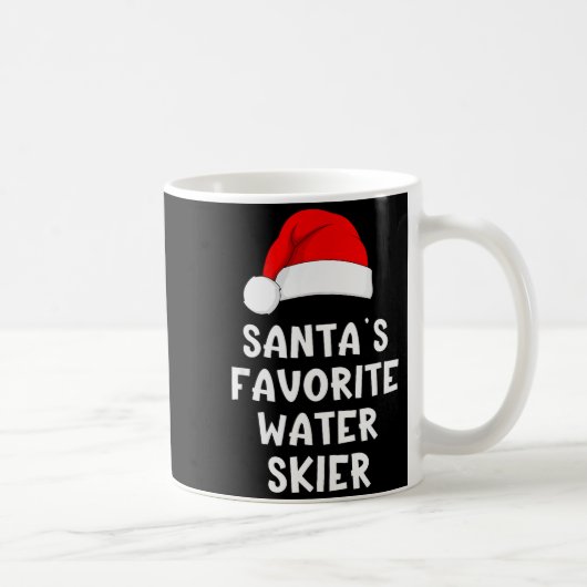 Christmas Santa's Favorite Water Skier Skiing Ski  Koffiemok (Rechts)