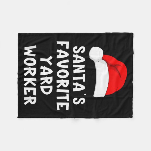 Christmas Santa's Favorite Yard Worker Funny Pajam Fleece Deken (Voorkant (Horizontaal))