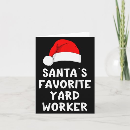 Christmas Santa's Favorite Yard Worker Funny Pajam Kaart (Voorkant)