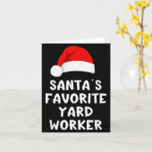 Christmas Santa's Favorite Yard Worker Funny Pajam Kaart (Gele Bloem)