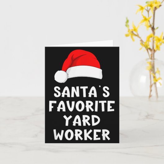 Christmas Santa's Favorite Yard Worker Funny Pajam Kaart (Gele Bloem)