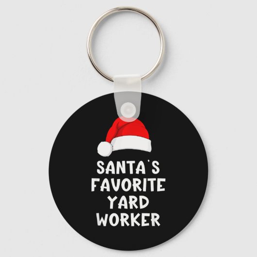 Christmas Santa's Favorite Yard Worker Funny Pajam Sleutelhanger (Voorkant)