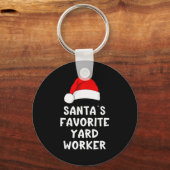 Christmas Santa's Favorite Yard Worker Funny Pajam Sleutelhanger (Voorkant)