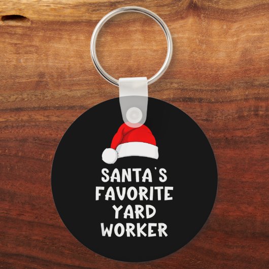 Christmas Santa's Favorite Yard Worker Funny Pajam Sleutelhanger (Voorkant)