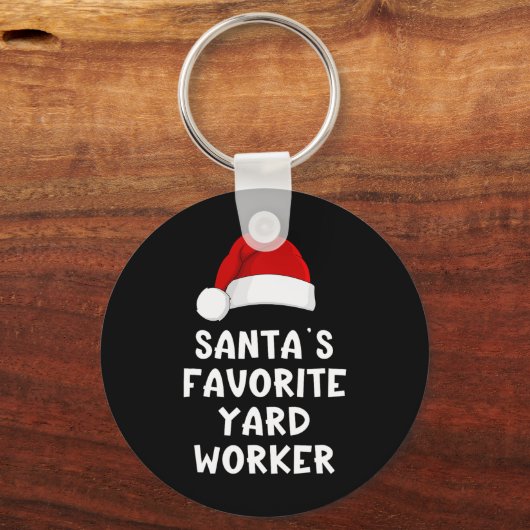 Christmas Santa's Favorite Yard Worker Funny Pajam Sleutelhanger (Voorkant)