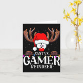 Christmas Santa's Gamer Reindeer Matching X-mas  Kaart (Gele Bloem)