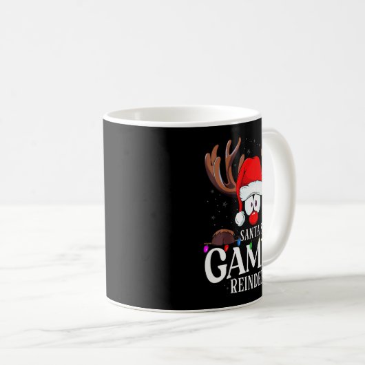 Christmas Santa's Gamer Reindeer Matching X-mas Koffiemok (Voorkant rechts)