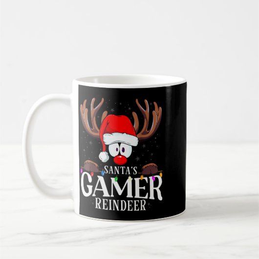 Christmas Santa's Gamer Reindeer Matching X-mas  Koffiemok (Links)
