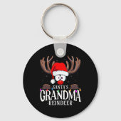 Christmas Santa's Grandma Reindeer Matching X-mas  Sleutelhanger (Voorkant)