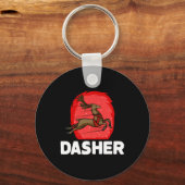 Christmas Santa's Reindeer Lazy Costume Dasher Sleutelhanger (Voorkant)
