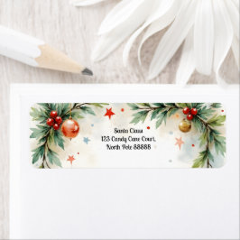 Christmas Santa's Return Address Etiket