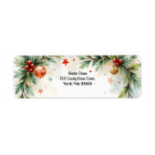 Christmas Santa's Return Address Etiket (Voorkant)