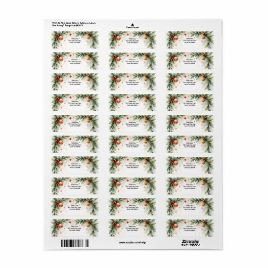 Christmas Santa's Return Address Etiket (Full Sheet)