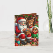 Christmas Santa's workshop North pole customizable Feestdagen Kaart (Voorkant)