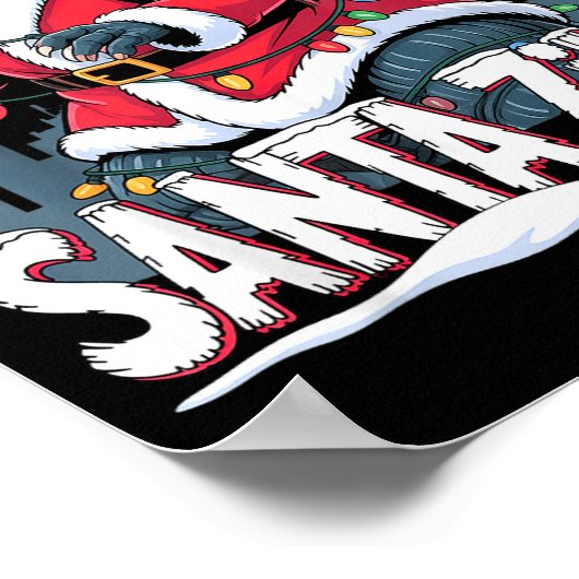 Christmas Santazilla Japanese Monster Dinosaur Boy Poster (Hoek)