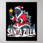 Christmas Santazilla Japanese Monster Dinosaur Boy Poster (Voorkant)