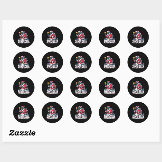 Christmas Santazilla Japanese Monster Dinosaur Boy Ronde Sticker (Vel)