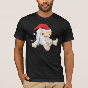 Christmas Sasquatch Doll Met Een Rode Kerstman Hoe T-shirt