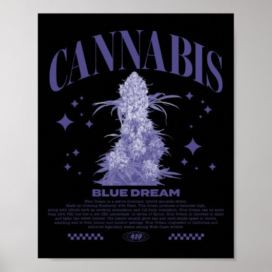 Christmas Sativa Hybrid Strain Blue Dream  Poster (Voorkant)