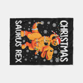 Christmas Saurus Rex Gingerbread Man Cookie Trex B Fleece Deken (Voorkant (Horizontaal))