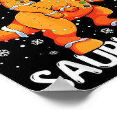 Christmas Saurus Rex Gingerbread Man Cookie Trex B Poster (Hoek)