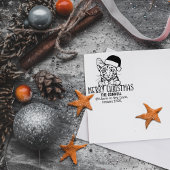 Christmas Savannah Cat Retouradres Rubberstempel