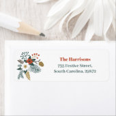 Christmas Scandi Bloemen Wit Retouradres Etiket (Insitu)