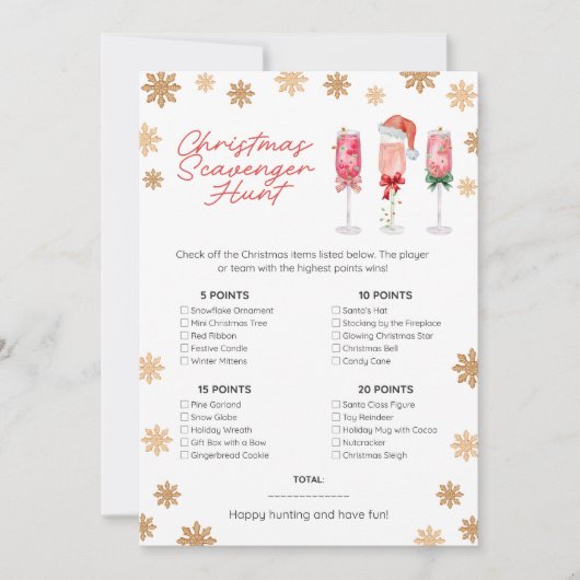 Christmas Scavenger Hunt Game Feestdagenkaart (Voorkant)