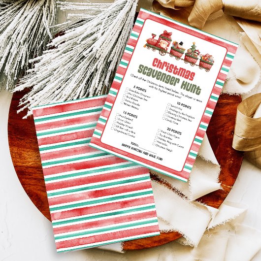 Christmas Scavenger Hunt Game Feestdagenkaart