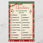Christmas Scavenger Hunt Game Ugly Sweater Card Flyer (Voorkant)