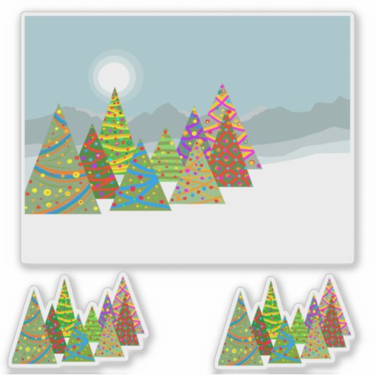 Christmas Scene Sticker (Voorkant)