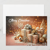 Christmas Scene with gifts and glittery Feestdagenkaart (Voorkant / Achterkant)