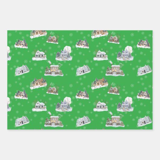 Christmas Scene Wrapping Paper Set (Voorkant 2)
