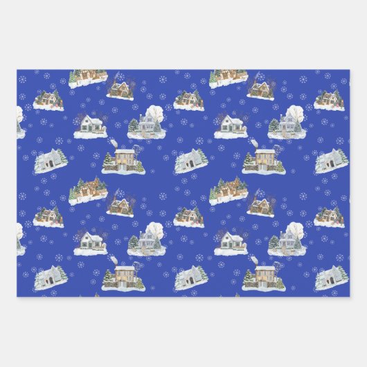 Christmas Scene Wrapping Paper Set (Voorkant)
