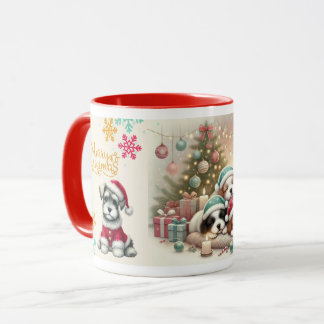 Christmas Schnauzer マグカップ Mok