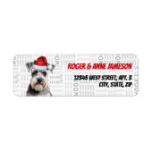 Christmas Schnauzer Dog Lover Holiday Address Etiket (Voorkant)