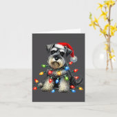 Christmas Schnauzer Dog Santa Hat Xmas Light Holid Kaart (Gele Bloem)