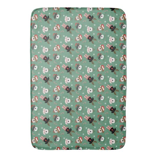 Christmas Schnauzer Dogs Badmat (Voorkant Verticaal)