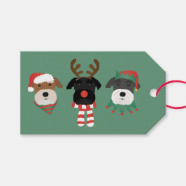 Christmas Schnauzer Dogs Cadeaulabel