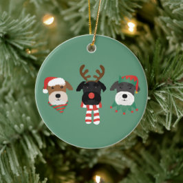 Christmas Schnauzer Dogs Keramisch Ornament