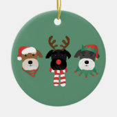 Christmas Schnauzer Dogs Keramisch Ornament (Voorkant)