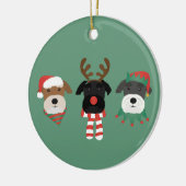 Christmas Schnauzer Dogs Keramisch Ornament (Links)
